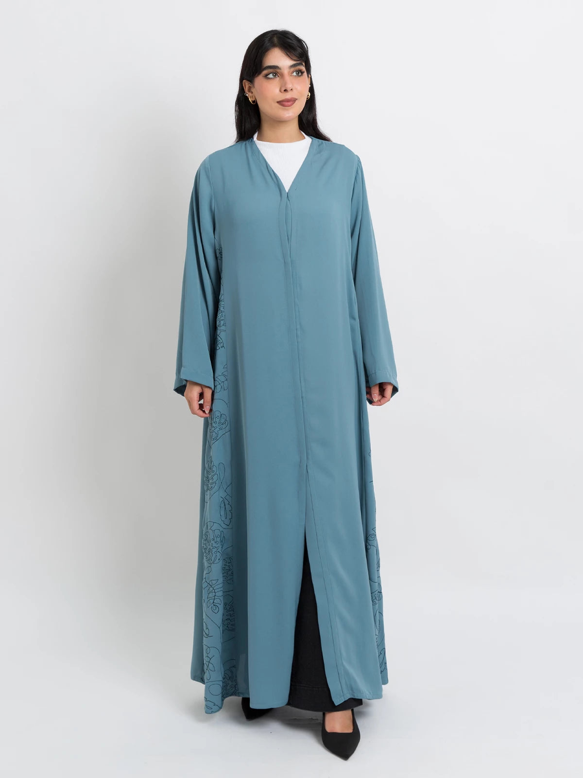 Blue Tangled Leafs Closed Princess Abaya