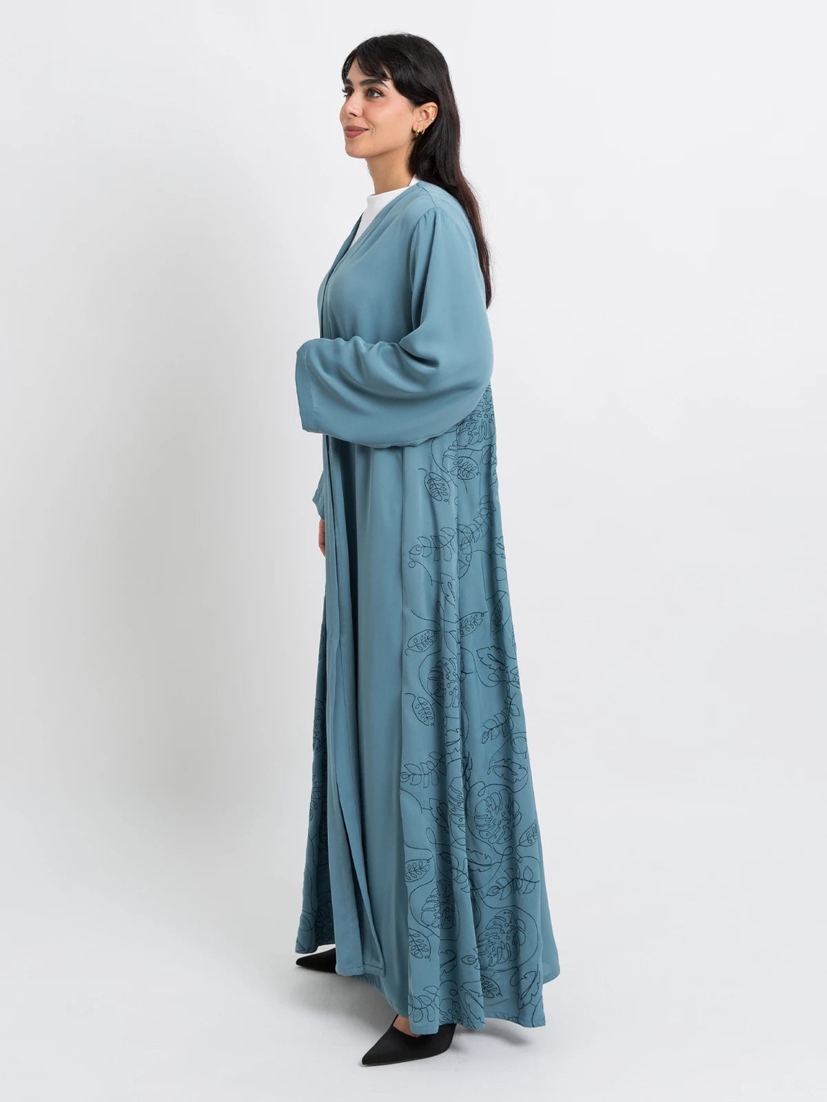 Blue Tangled Leafs Closed Princess Abaya
