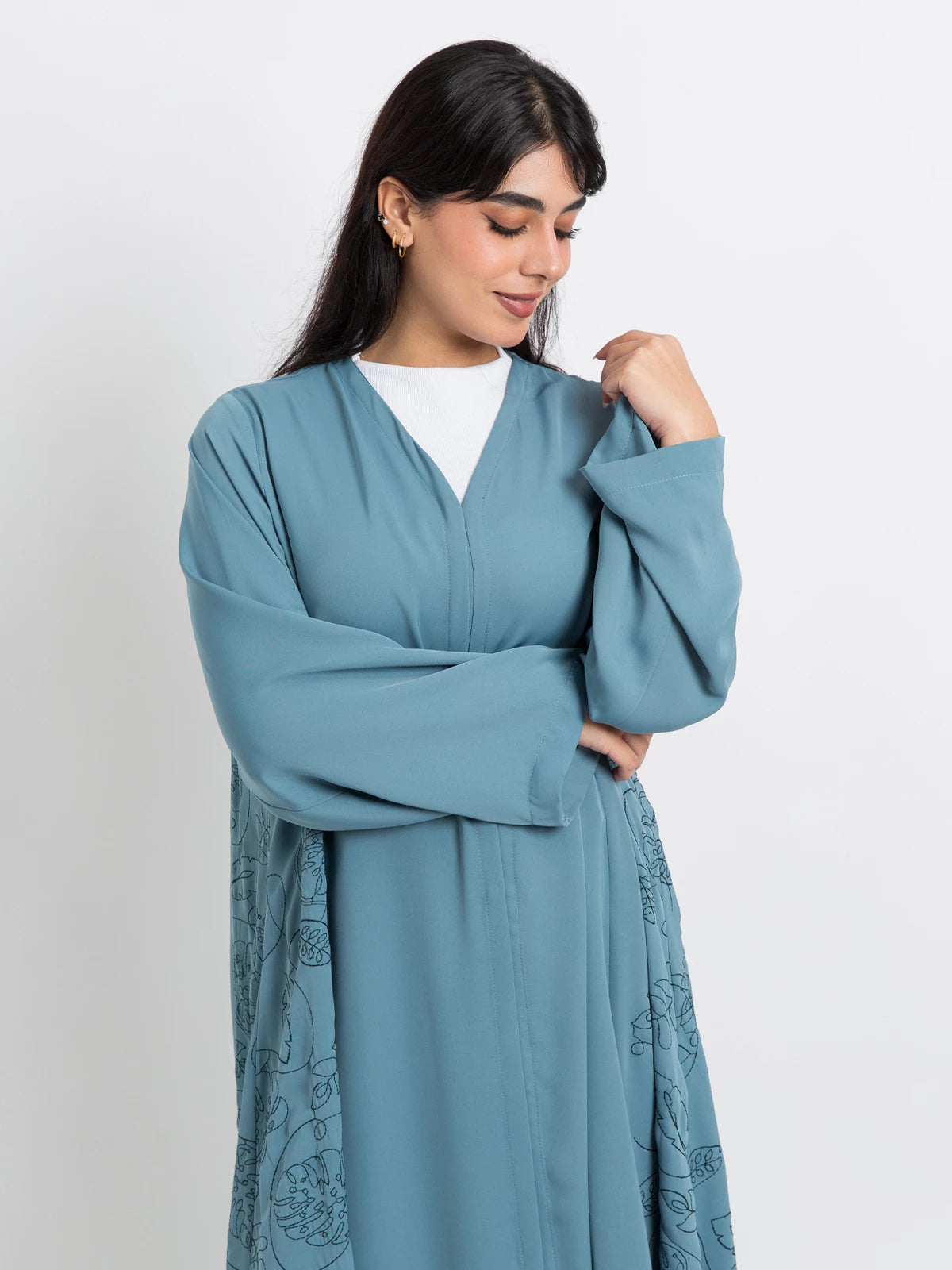 Blue Tangled Leafs Closed Princess Abaya