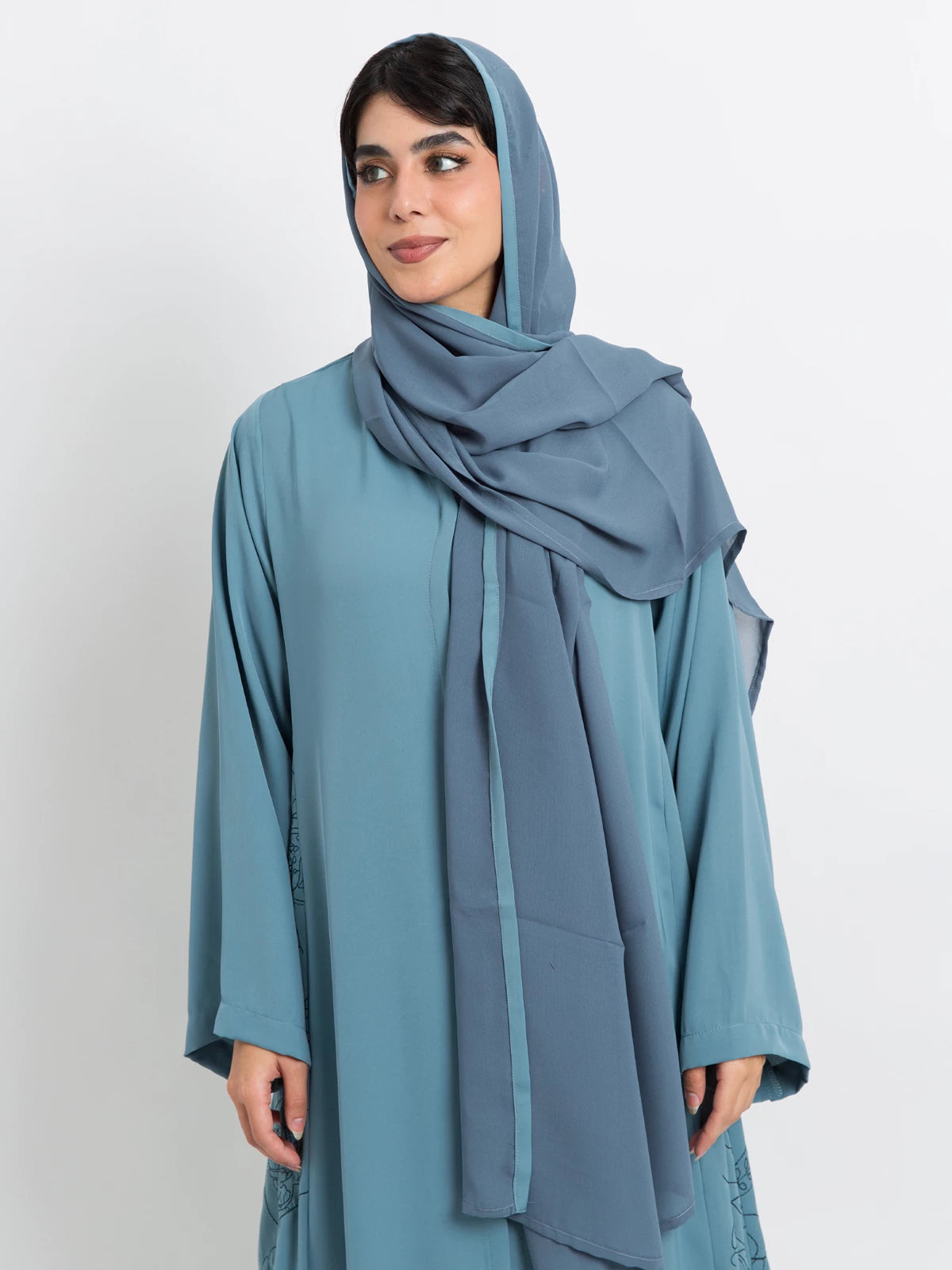 Blue Tangled Leafs Closed Princess Abaya